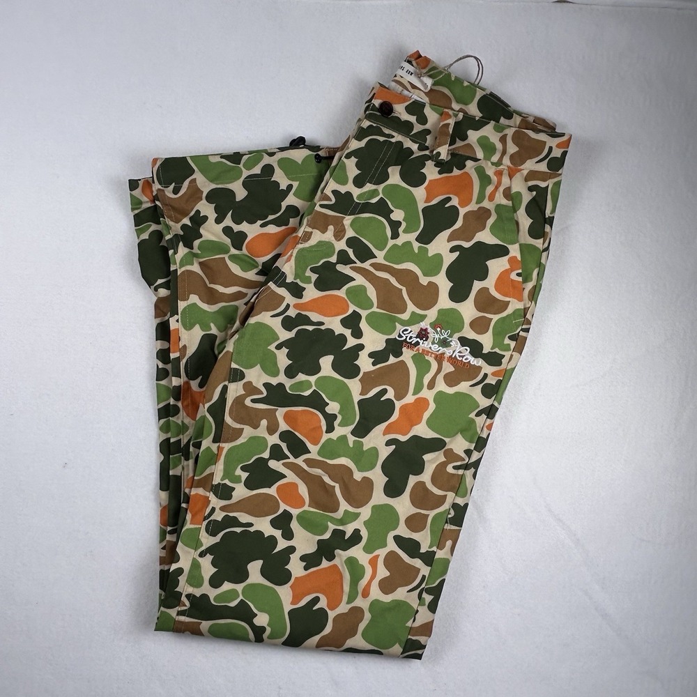 Strivers Row Women's Size 30 Green & Orange Camo NWT Wide Leg Adj RARE FIND